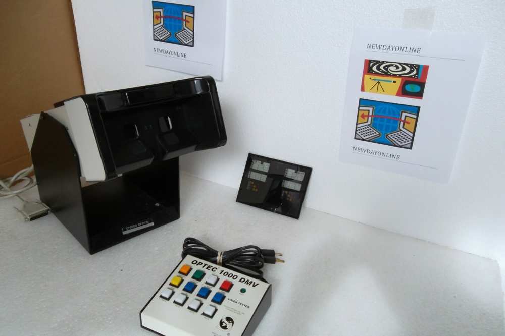 Stereo OPTEC 1000 DMV Vision Tester / Screener w/Keypad Controller Slide TESTED