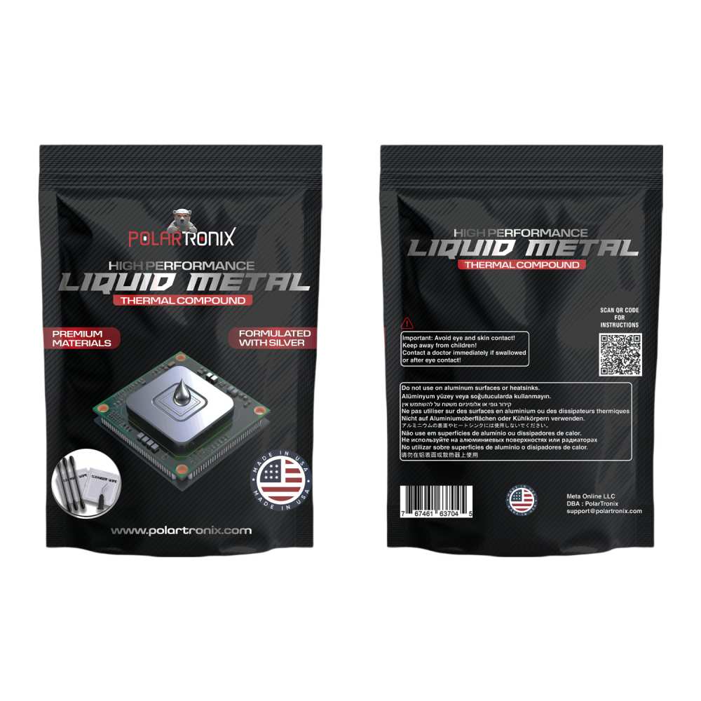 PolarTronix  1.5gram Liquid Metal Thermal Paste, PS5, PC, CPU, GPU , Made in USA