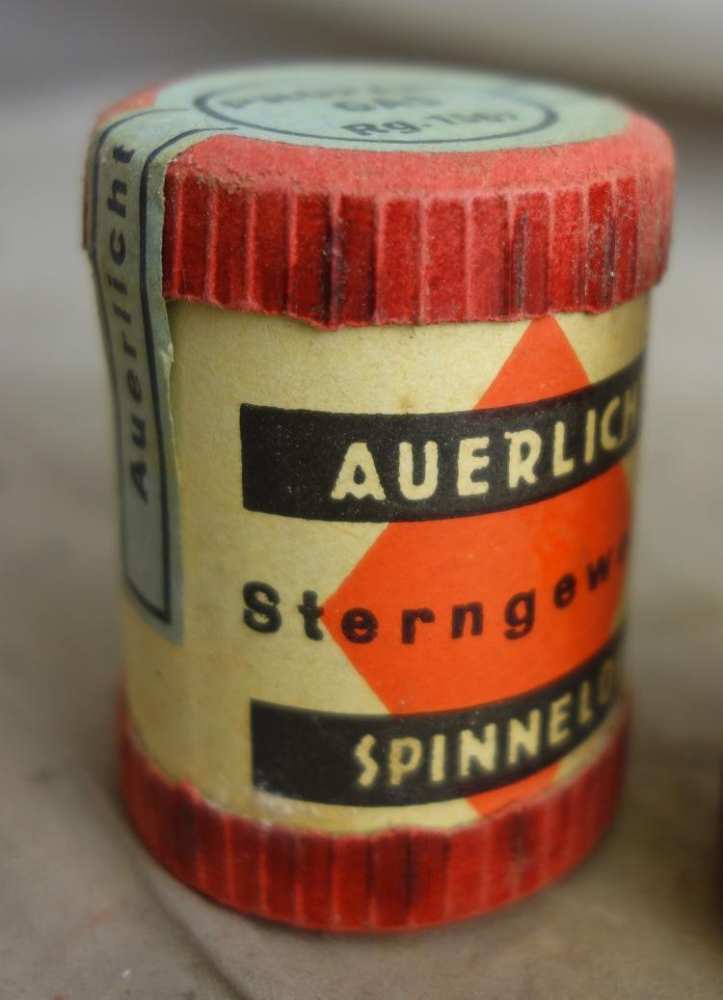 alte Pappschachtel mit Inhalt Auerlicht Propangas Sterngewebe Rg. 1562 Gaslicht
