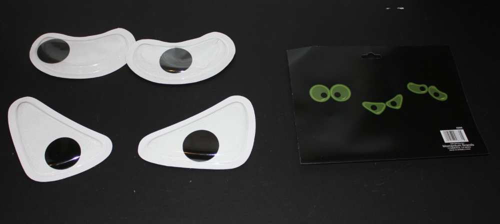 Glow in the Dark, 6" Pair of Giant Plastic Wiggle Googly Eyes, Halloween Haunted