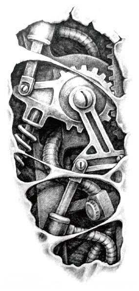 Flash Einmal Temporary Klebe Tattoo Roboter Schwarz Körper Body Geschenk Party