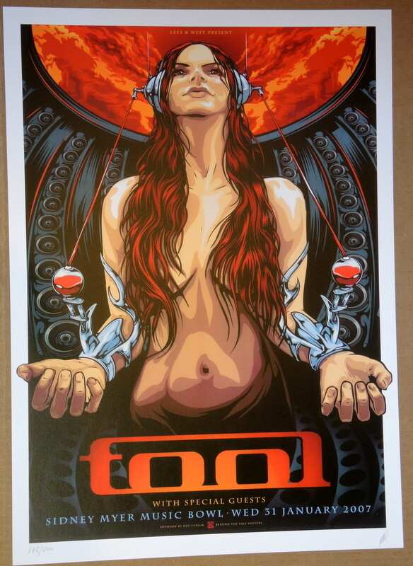 TOOL - 2007 - KEN TAYLOR - MELBOURNE - PUSCIFER - TOUR POSTER -